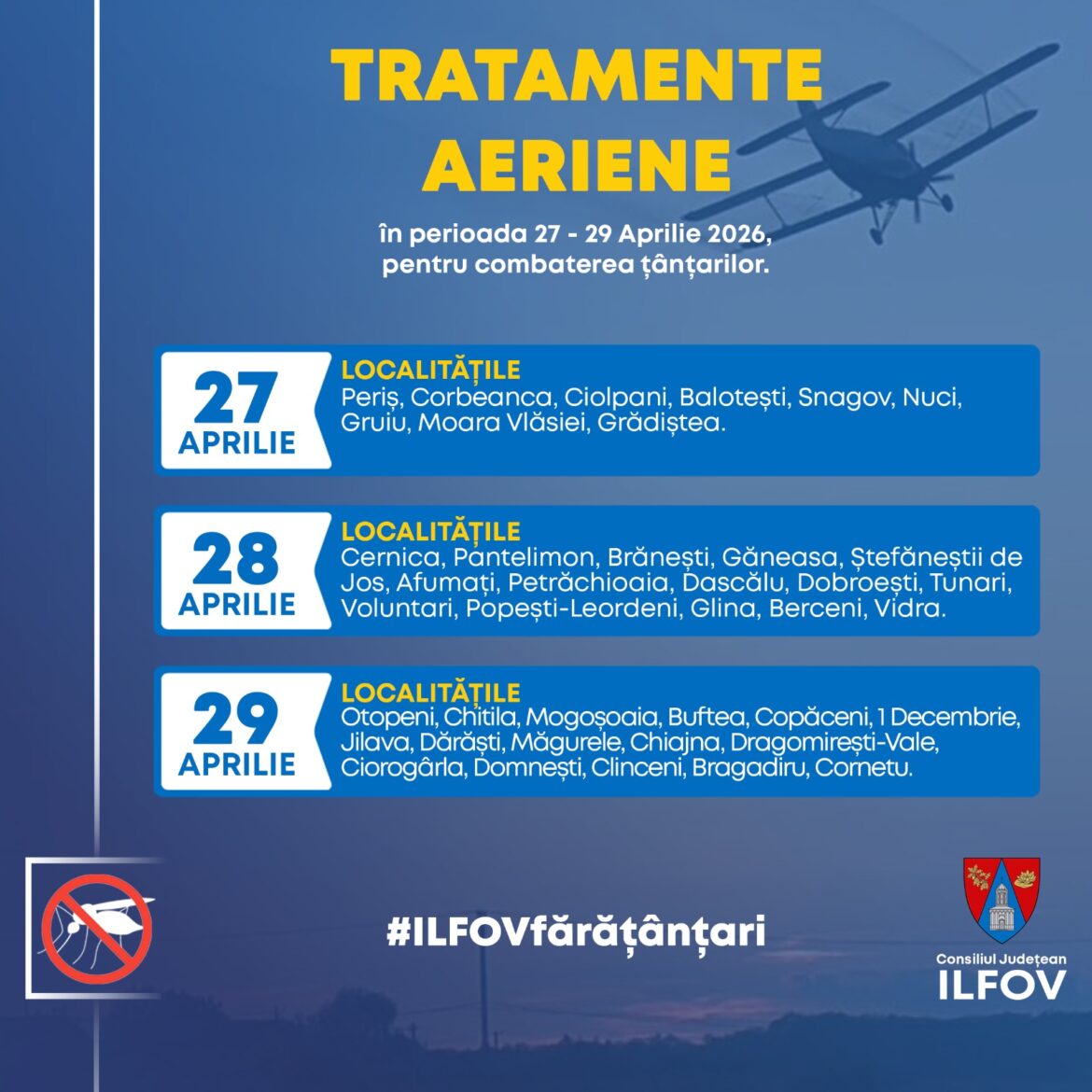 ”Ilfov fără țânțari”. Start la acțiunile privind combaterea nedoritelor insecte